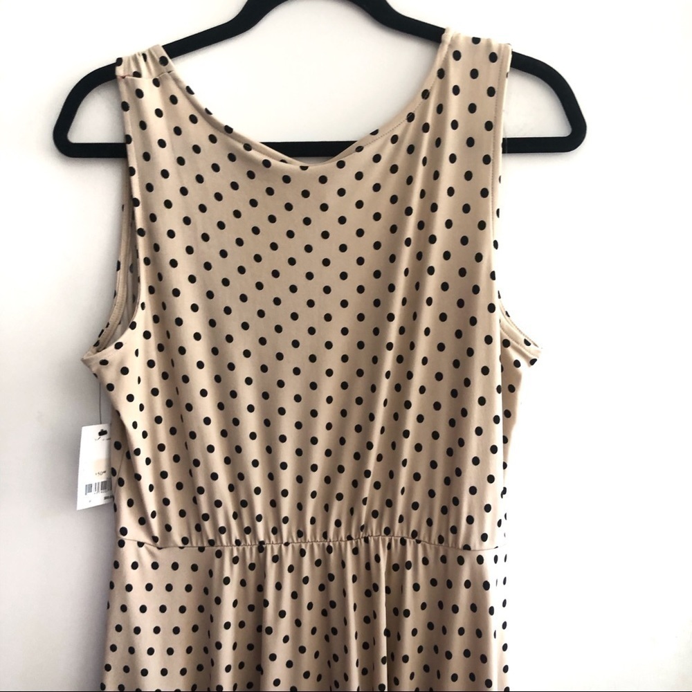 NWT NY collection tan dress with black polkadots - Picture 4 of 8